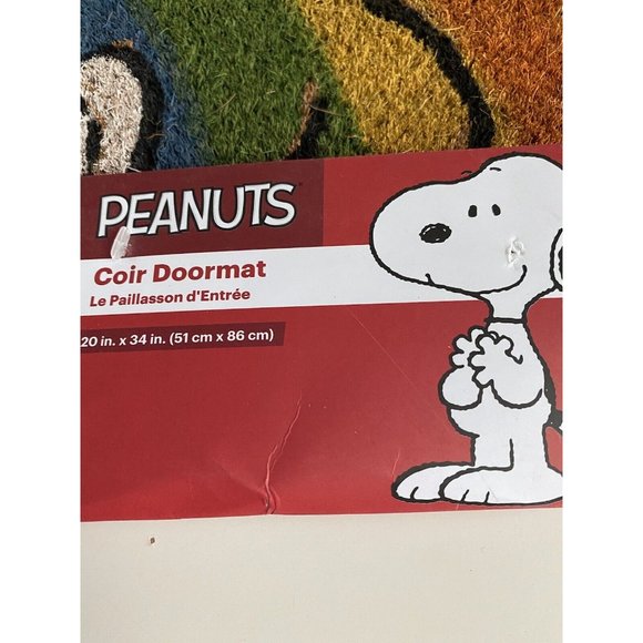Peanuts Snoopy & Woodstock 'Rainbow Pride' Coir Door Mat 20” x 34” NEW - Picture 2 of 7